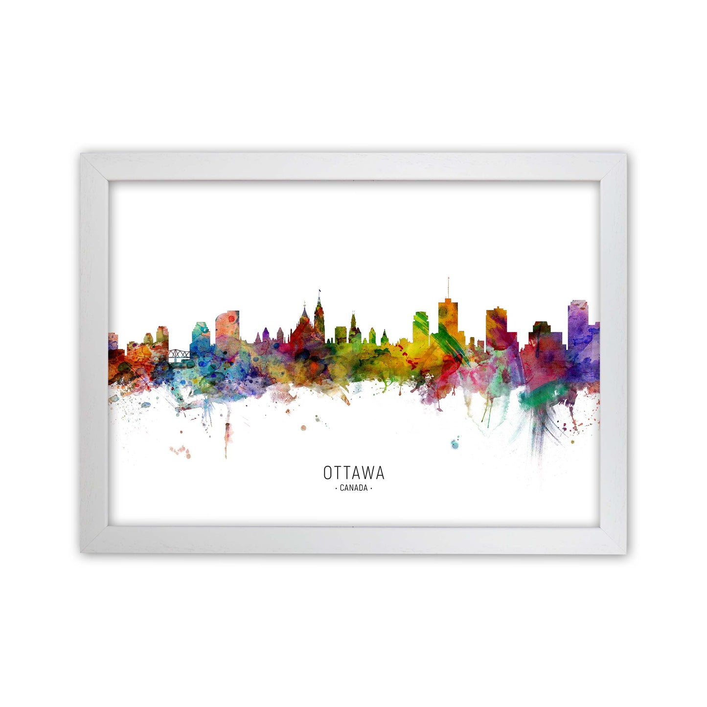 Ottawa Canada Skyline Art Print by Michael Tompsett White Grain