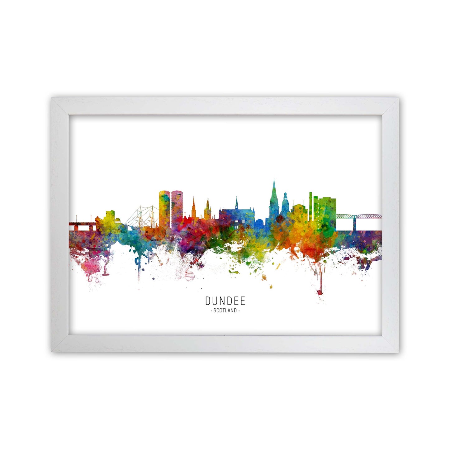 Dundee Scotland Skyline Art Print by Michael Tompsett White Grain