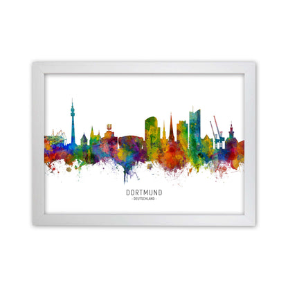 Dortmund Deutschland Skyline Art Print by Michael Tompsett White Grain