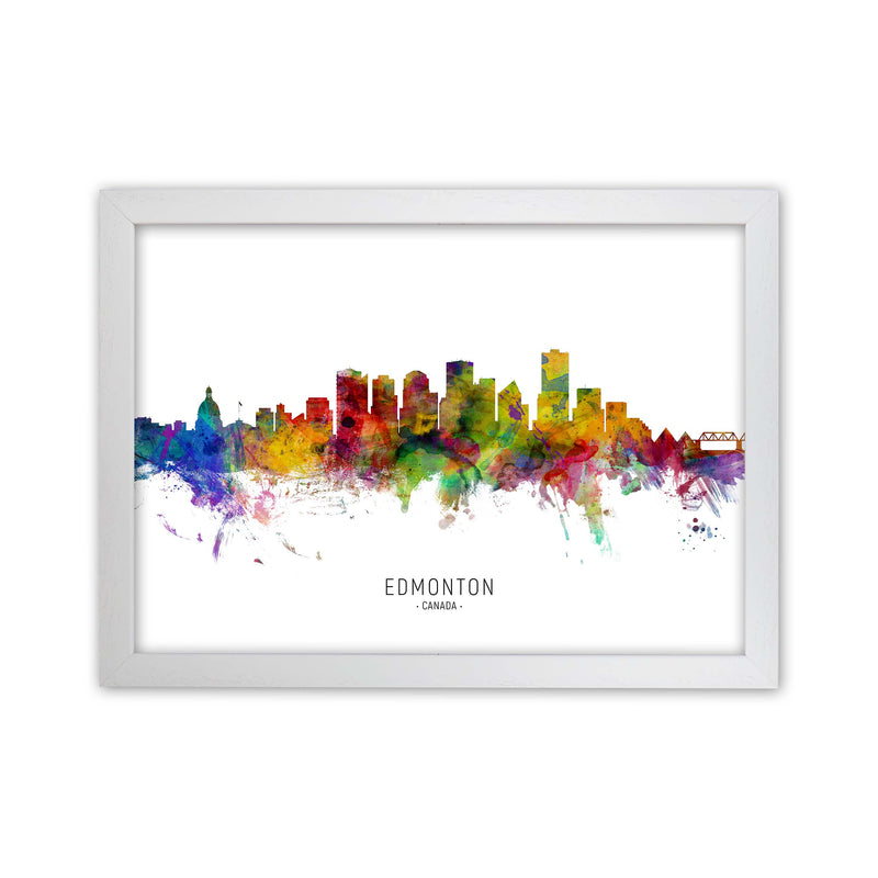 Edmonton Canada Skyline Art Print by Michael Tompsett White Grain