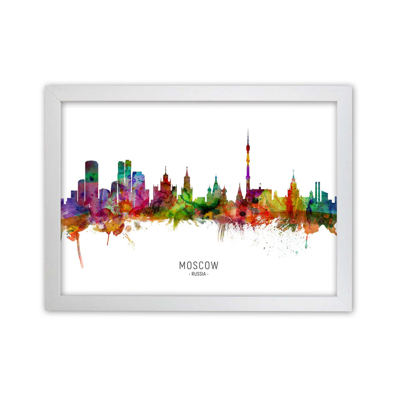 Moscow Russia Skyline Art Print by Michael Tompsett White Grain
