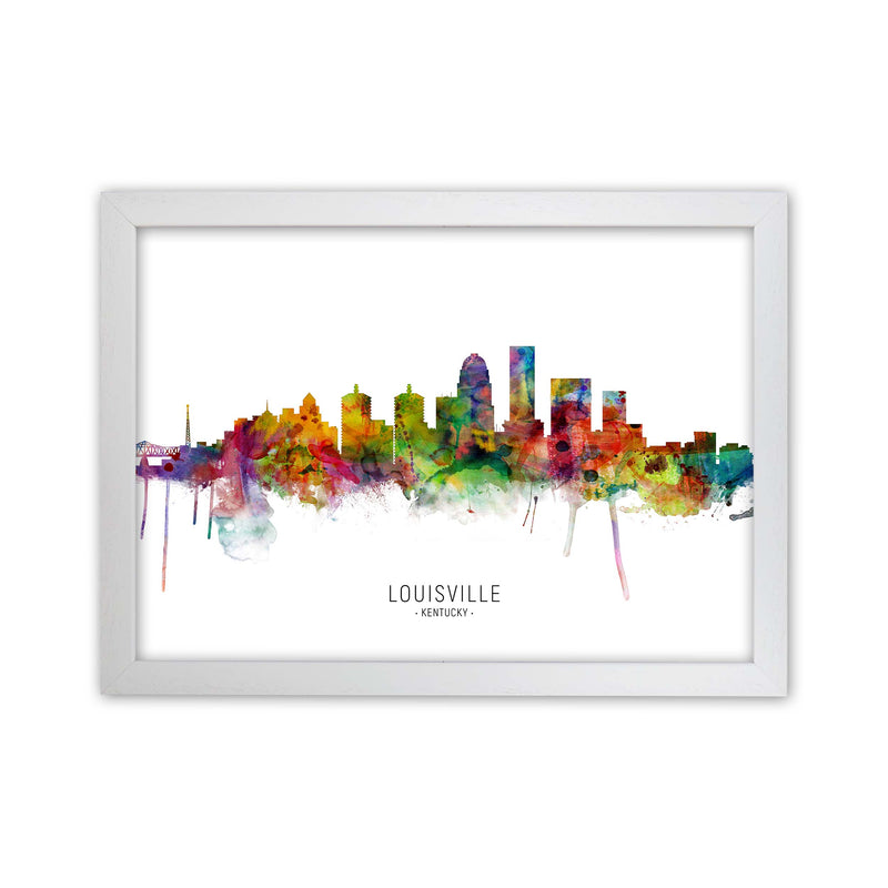 Louisville Kentucky Skyline Art Print by Michael Tompsett White Grain