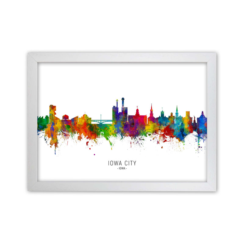 Iowa City Iowa Skyline Art Print by Michael Tompsett White Grain