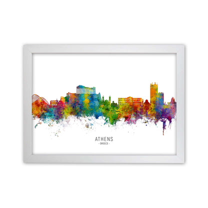 Athens Greece Skyline Art Print by Michael Tompsett White Grain