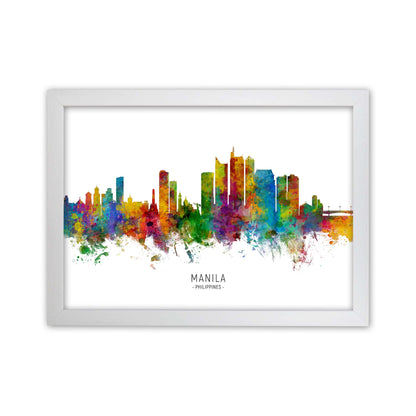 Manila Philippines Skyline Art Print by Michael Tompsett White Grain