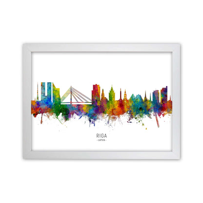Riga Latvia Skyline Art Print by Michael Tompsett White Grain