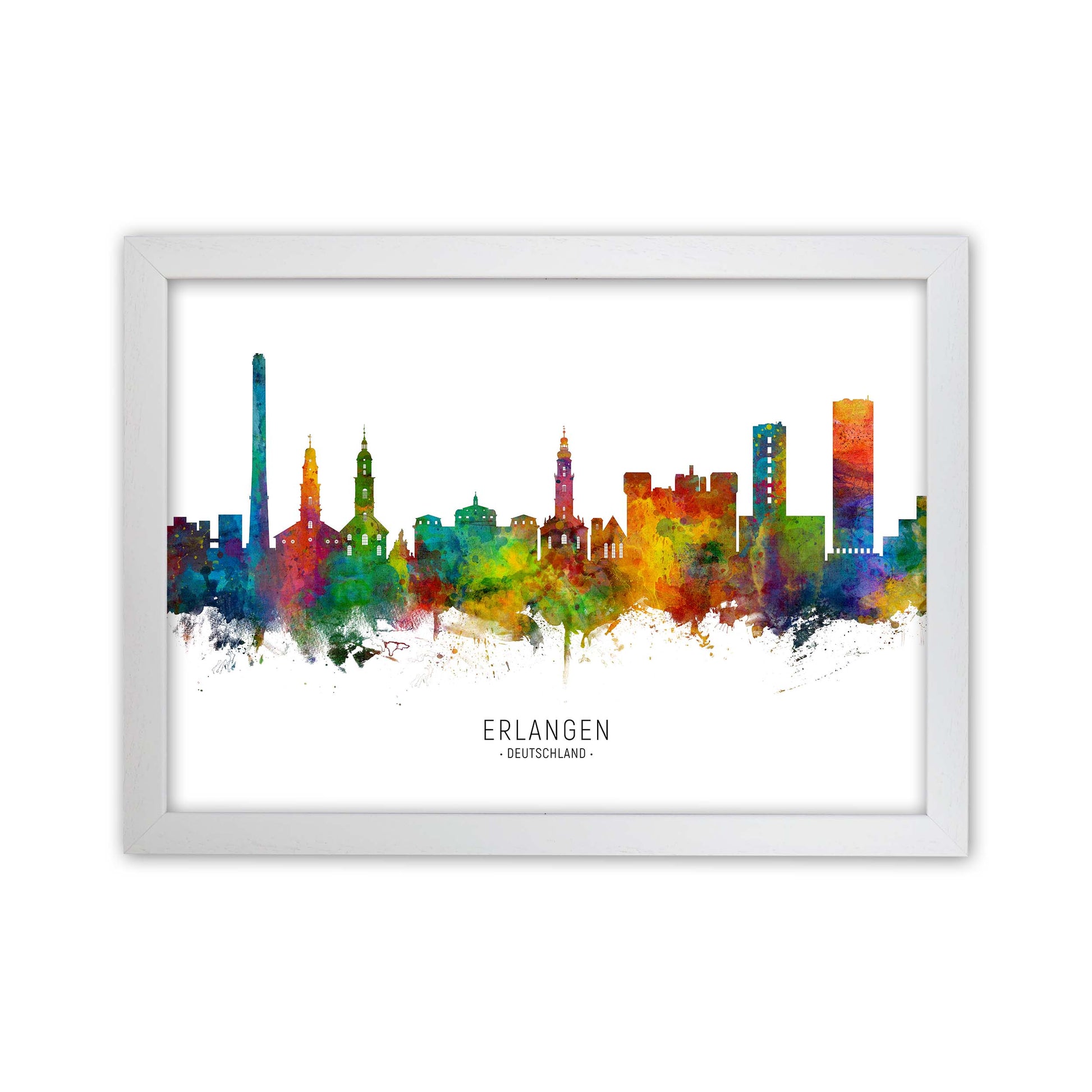 Erlangen Deutschland Skyline Art Print by Michael Tompsett White Grain