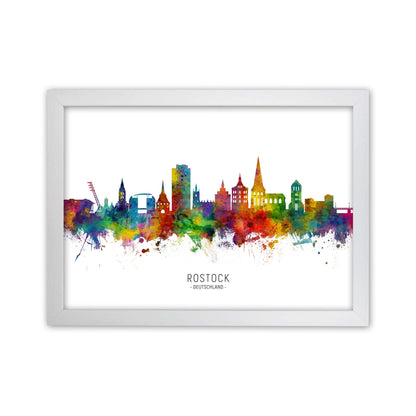 Rostock Deutschland Skyline Art Print by Michael Tompsett White Grain
