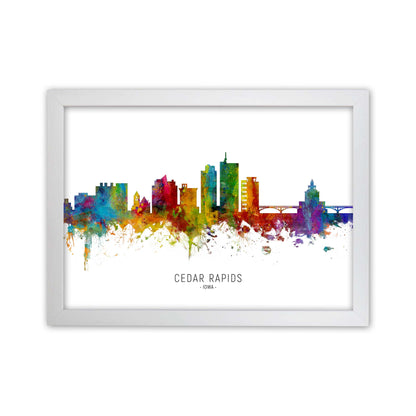 Cedar Rapids Iowa Skyline Art Print by Michael Tompsett White Grain
