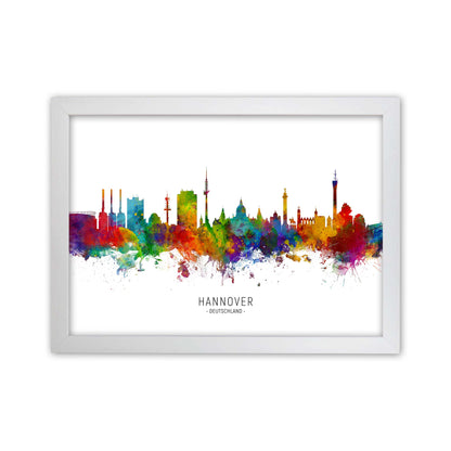 Hannover Deutschland Skyline Art Print by Michael Tompsett White Grain