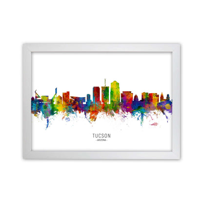 Tucson Arizona Skyline Art Print by Michael Tompsett White Grain