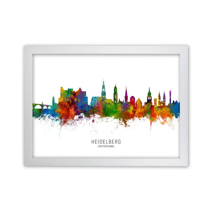 Heidelberg Deutschland Skyline Art Print by Michael Tompsett White Grain