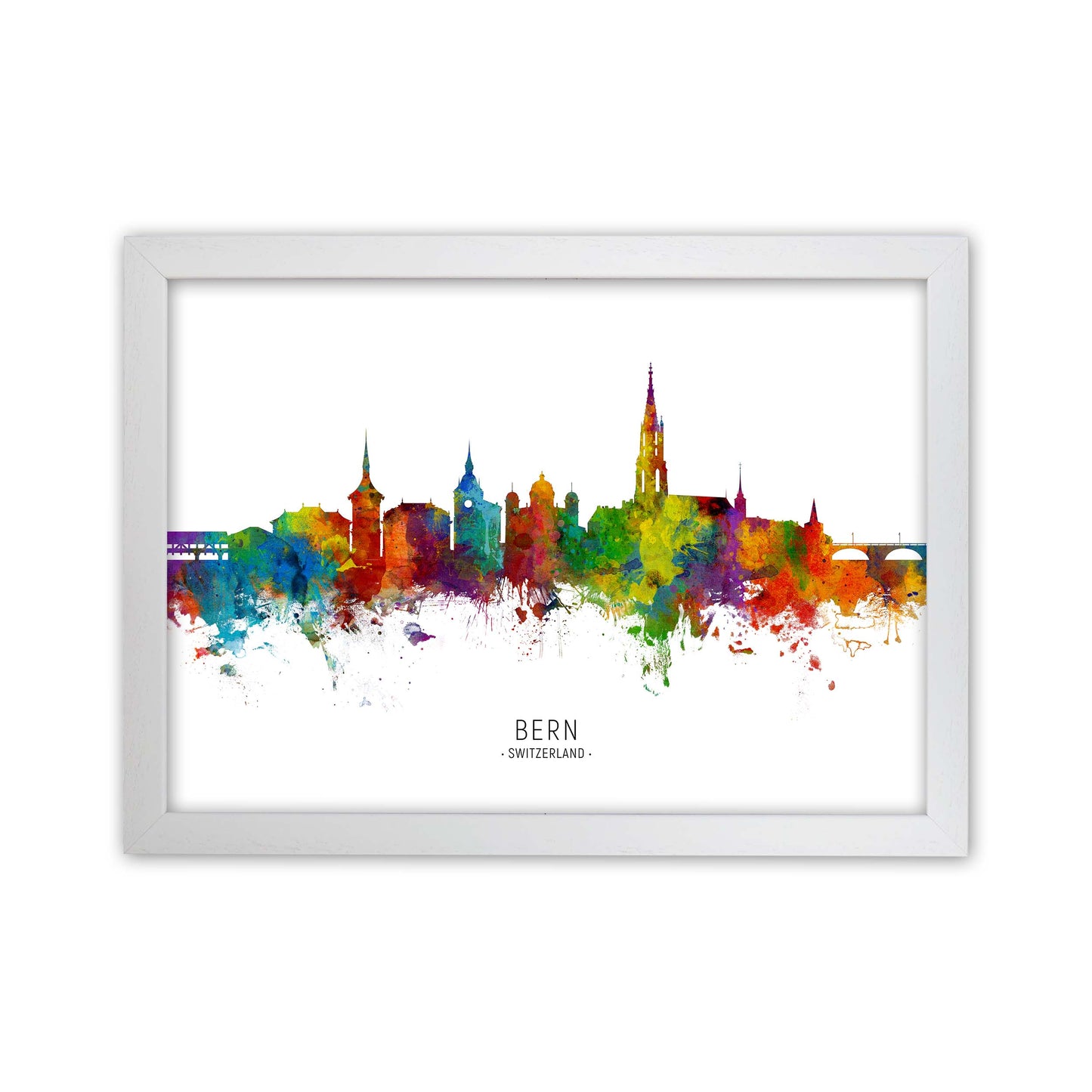 Bern Switzerland Skyline Art Print by Michael Tompsett White Grain