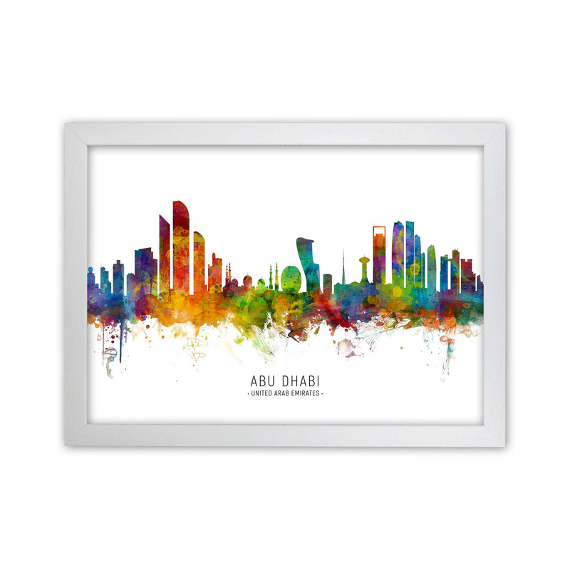 Abu Dhabi United Arab Emirates Skyline  by Michael Tompsett White Grain