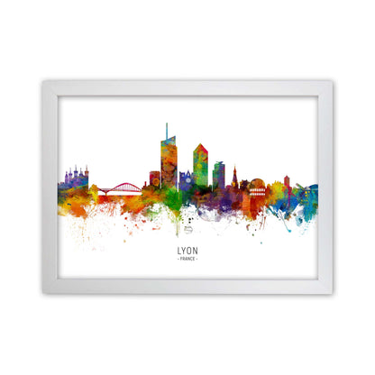 Lyon France Skyline Art Print by Michael Tompsett White Grain