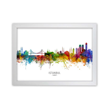 Istanbul Turkey Skyline Art Print by Michael Tompsett White Grain