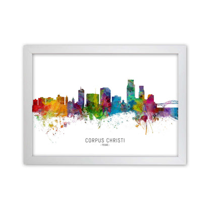 Corpus Christi Texas Skyline Art Print by Michael Tompsett White Grain