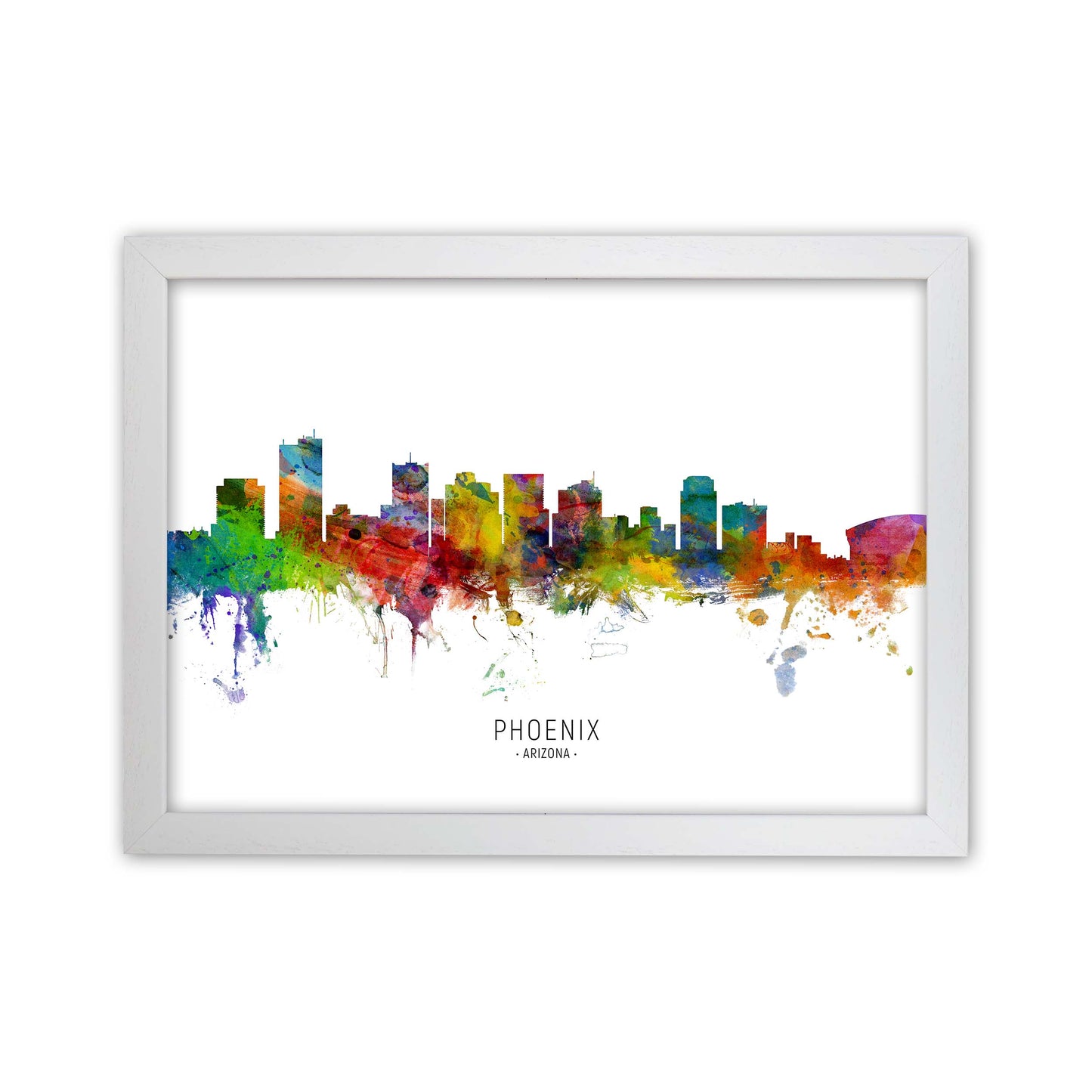 Phoenix Arizona Skyline Art Print by Michael Tompsett White Grain