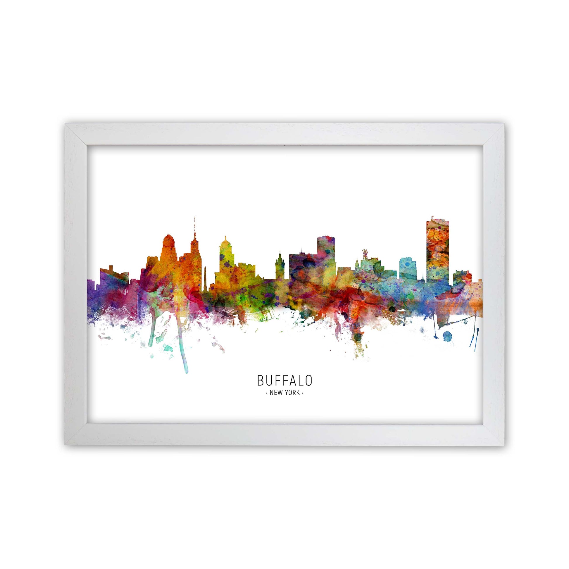Buffalo New York Skyline Art Print by Michael Tompsett White Grain