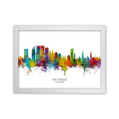 The Hague Netherlands Skyline Art Print by Michael Tompsett White Grain
