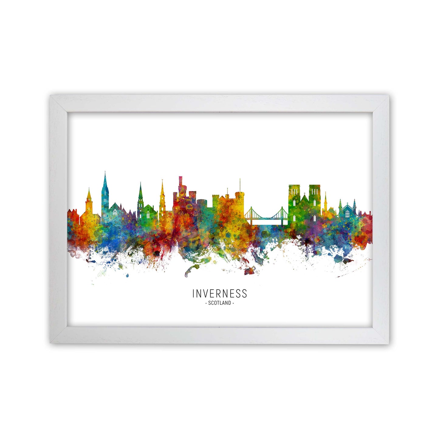 Inverness Scotland Skyline Art Print by Michael Tompsett White Grain