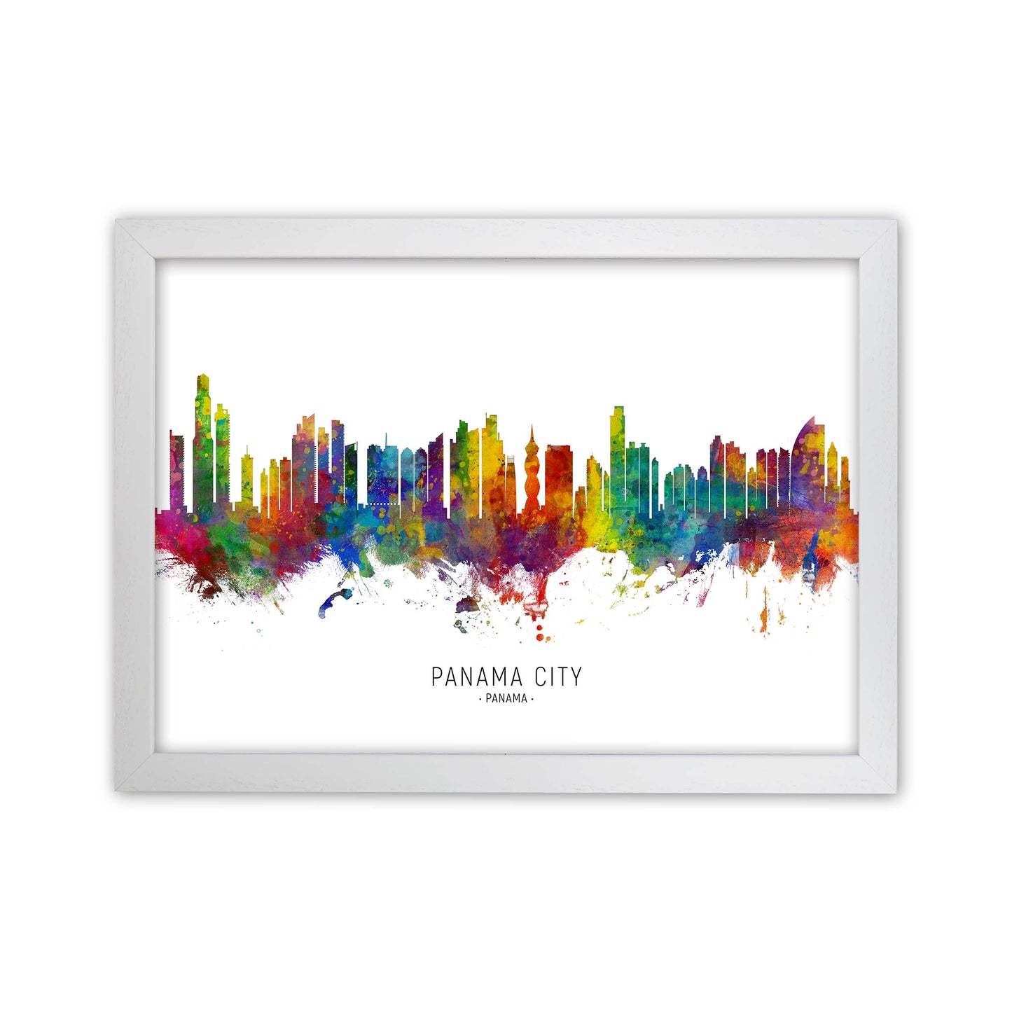 Panama City Panama Skyline Art Print by Michael Tompsett White Grain