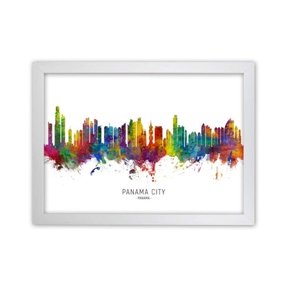 Panama City Panama Skyline Art Print by Michael Tompsett White Grain