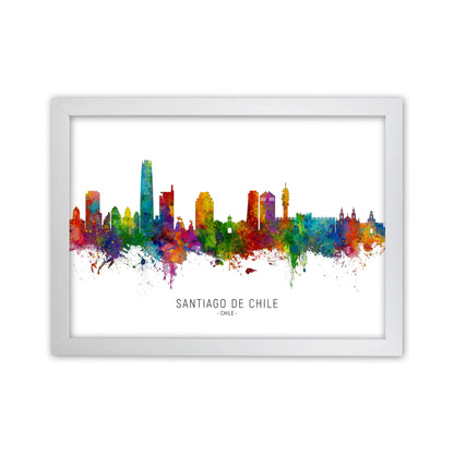 Santiago De Chile Chile Skyline Art Print by Michael Tompsett White Grain
