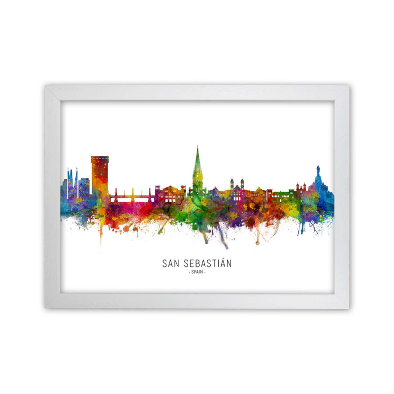 San Sebastian Spain Skyline Art Print by Michael Tompsett White Grain