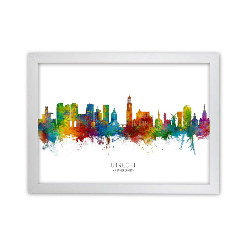 Utrecht Netherlands Skyline Art Print by Michael Tompsett White Grain