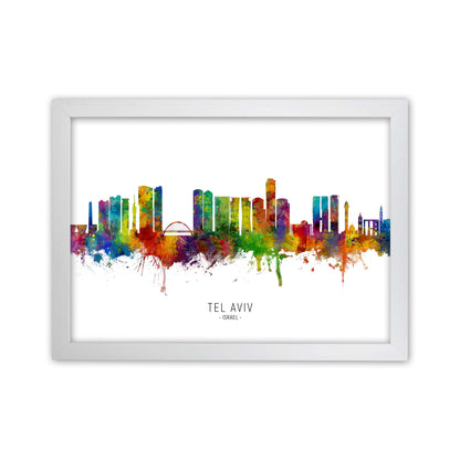 Tel Aviv Israel Skyline Art Print by Michael Tompsett White Grain