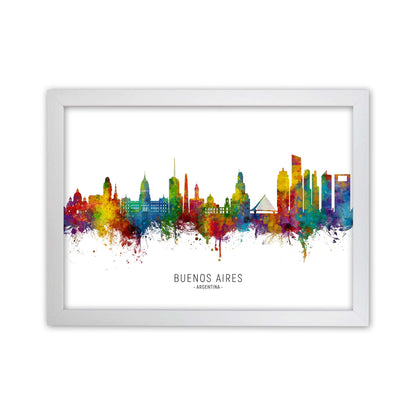 Buenos Aires Argentina Skyline Art Print by Michael Tompsett White Grain