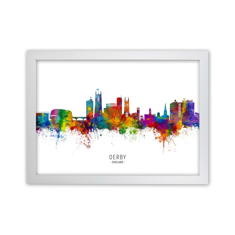 Derby England Skyline Art Print by Michael Tompsett White Grain