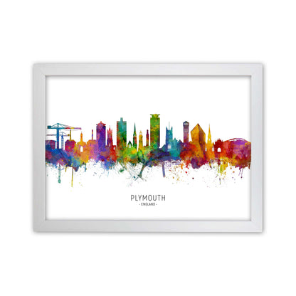 Plymouth England Skyline Art Print by Michael Tompsett White Grain