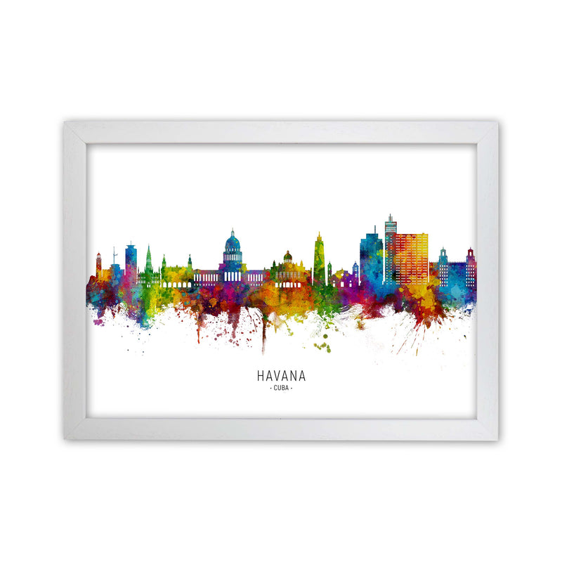 Havana Cuba Skyline Art Print by Michael Tompsett White Grain
