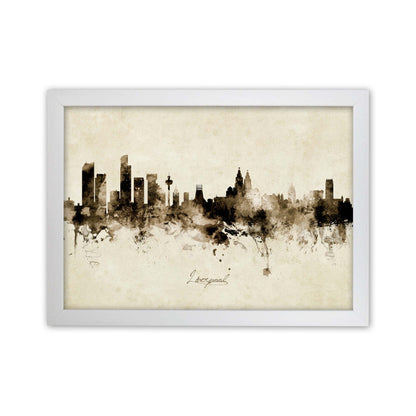 Liverpool England Skyline Vintage Print by Michael Tompsett White Grain