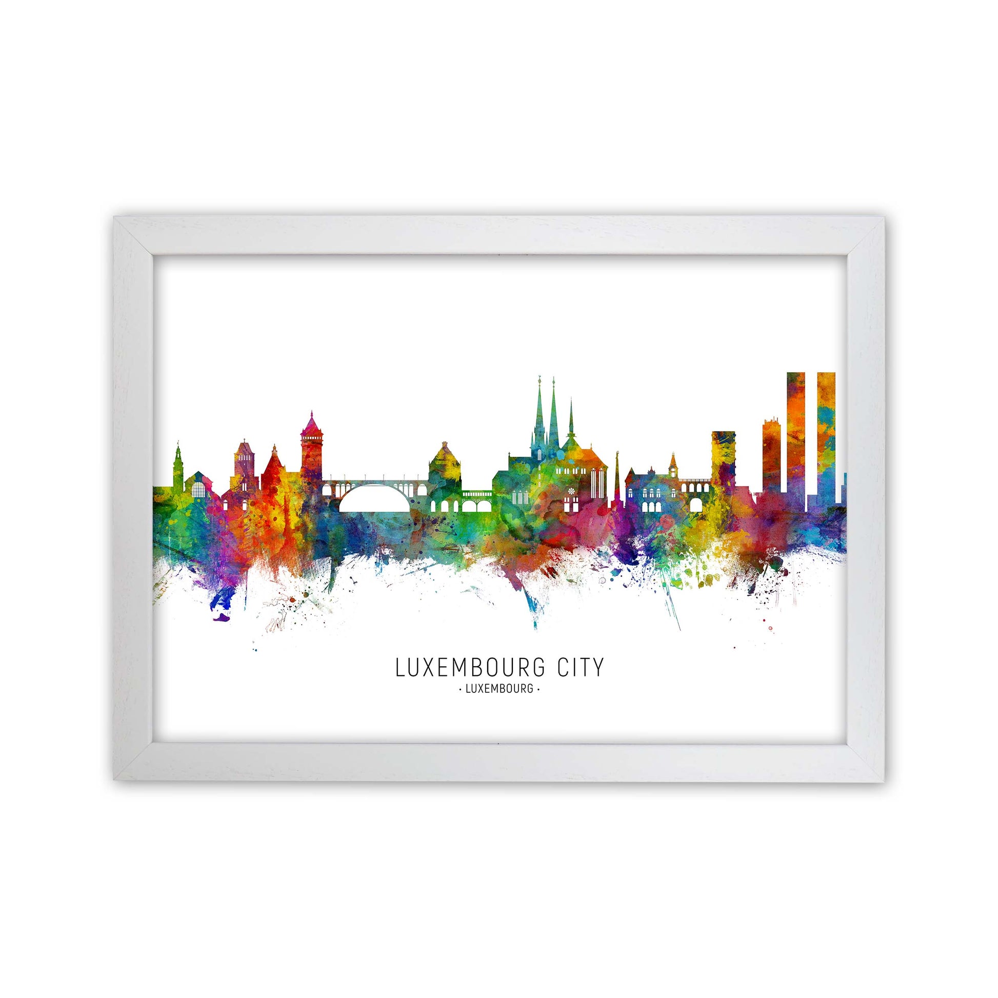 Luxembourg City Luxembourg Skyline Print by Michael Tompsett White Grain