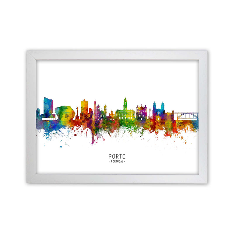 Porto Portugal Skyline Art Print by Michael Tompsett White Grain
