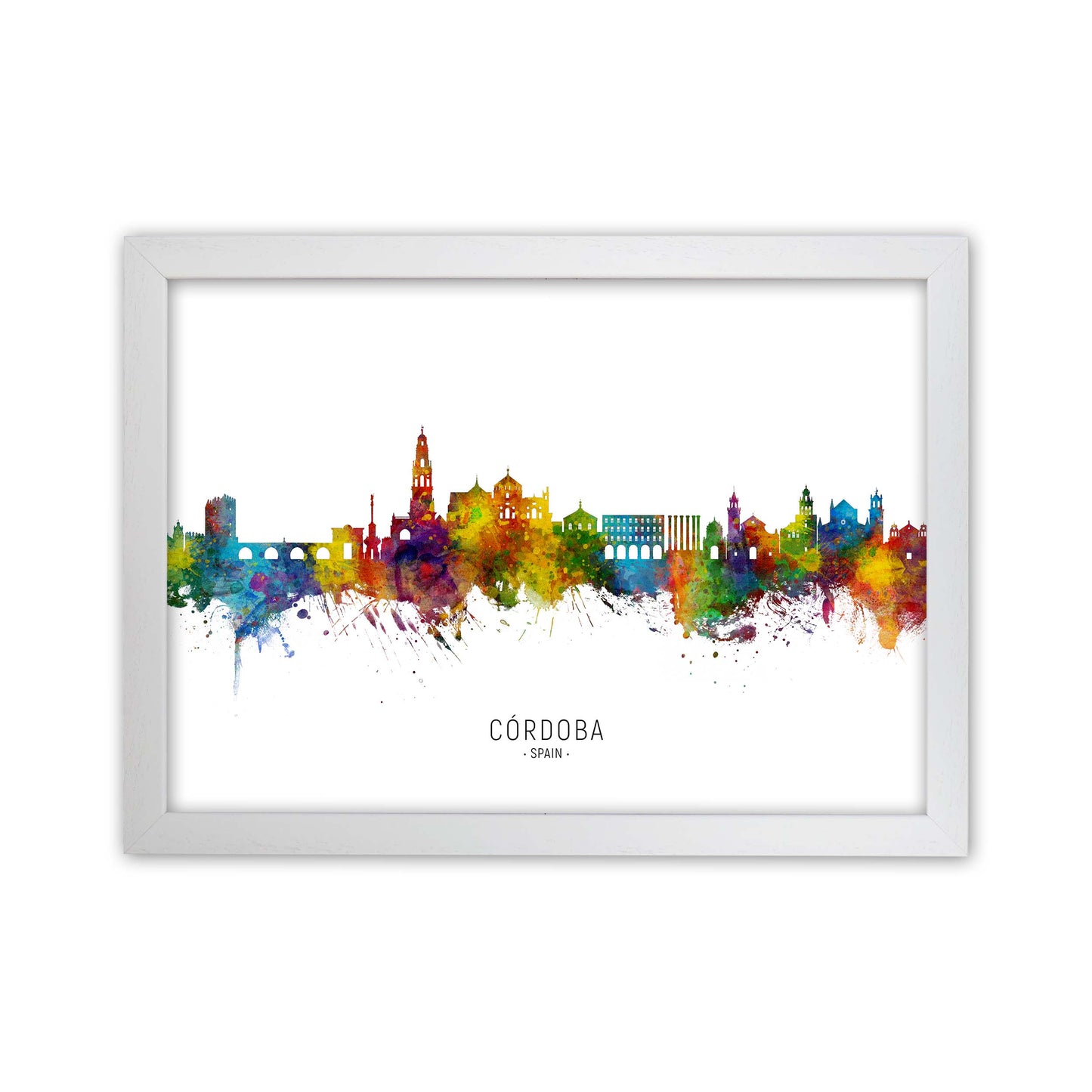Cordoba Spain Skyline Art Print by Michael Tompsett White Grain
