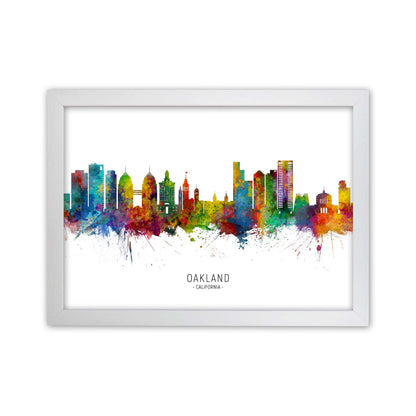 Oakland California Skyline Art Print by Michael Tompsett White Grain