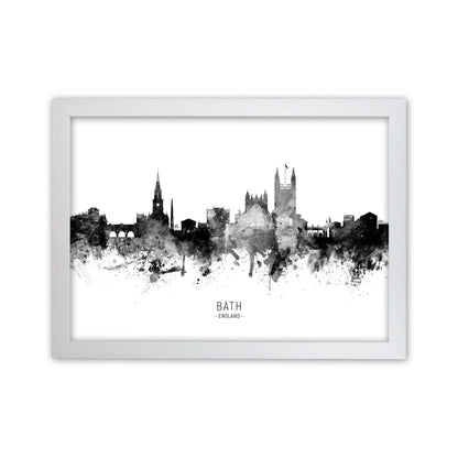 Bath England Skyline Black White City Name  by Michael Tompsett White Grain