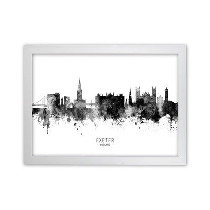 Exeter England Skyline Black White City Name  by Michael Tompsett White Grain