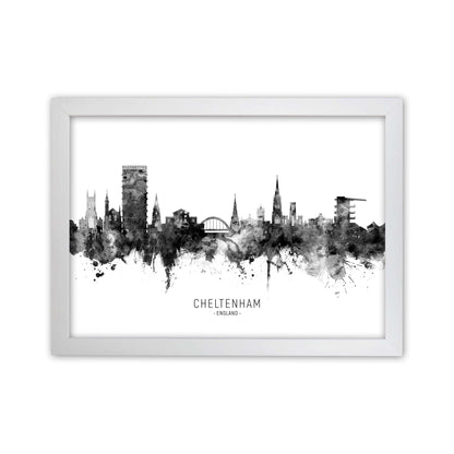 Cheltenham England Skyline Black White City Name  by Michael Tompsett White Grain