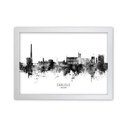 Carlisle England Skyline Black White City Name  by Michael Tompsett White Grain