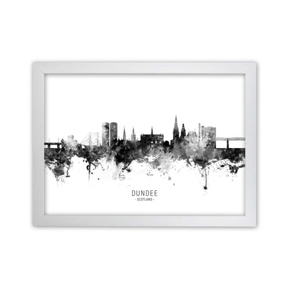 Dundee Scotland Skyline Black White City Name  by Michael Tompsett White Grain