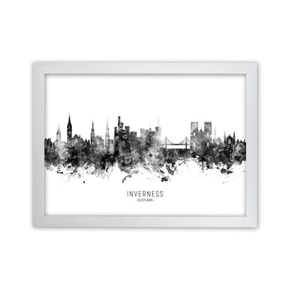 Inverness Scotland Skyline Black White City Name  by Michael Tompsett White Grain