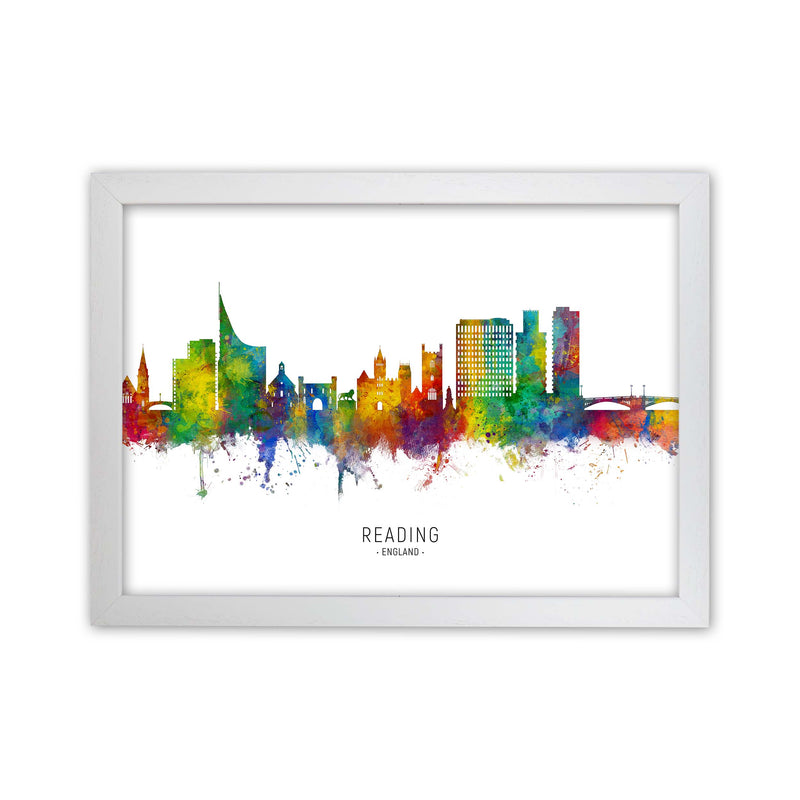 Reading England Skyline Art Print by Michael Tompsett White Grain