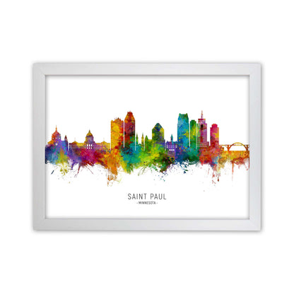 Saint Paul Minnesota Skyline Art Print by Michael Tompsett White Grain