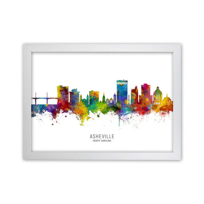Asheville North Carolina Skyline Print by Michael Tompsett White Grain