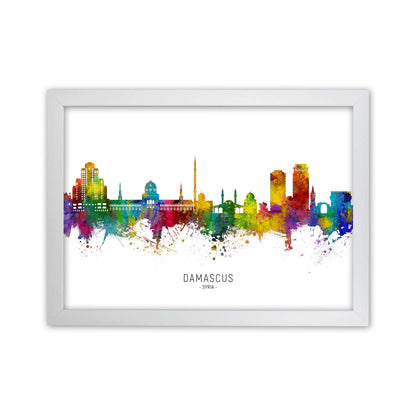 Damascus Syria Skyline Art Print by Michael Tompsett White Grain